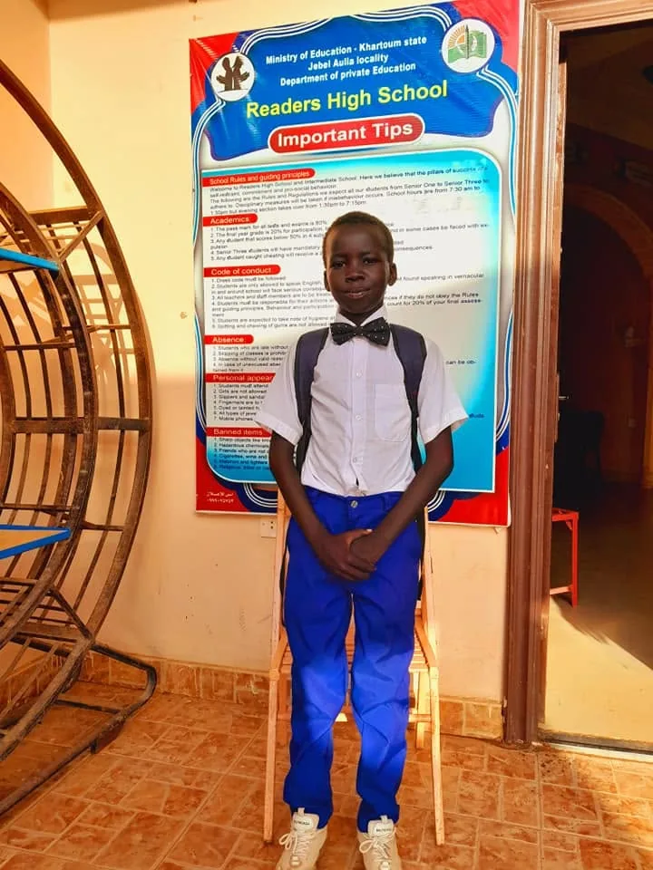 Bijany in his Readers uniform at school